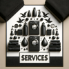 DALL·E 2024-01-15 12.59.45 - Image representing the services section of a menu with black towels_ A sophisticated layout featuring black towels, washing machines, and detergent bo